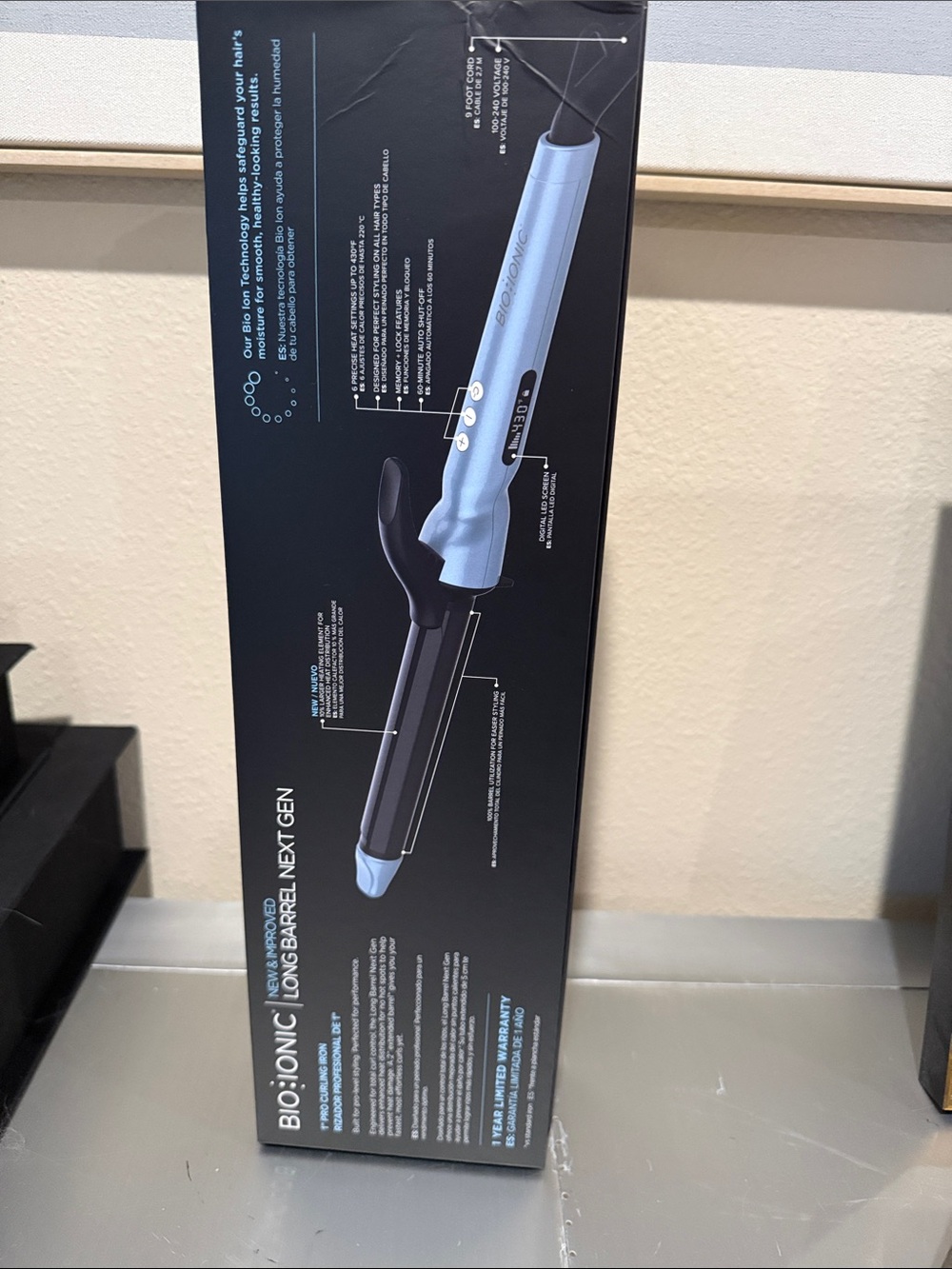 Bio Ionic Long Barrel Next Gen Pro Curling Iron 1" Sky Dream Limited Edition NIB - Picture 5 of 8